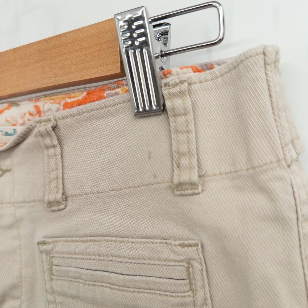 Y2K American Eagle Micro Shorts Womens 2 Tan Khaki Mall Girl Low Rise 2000s